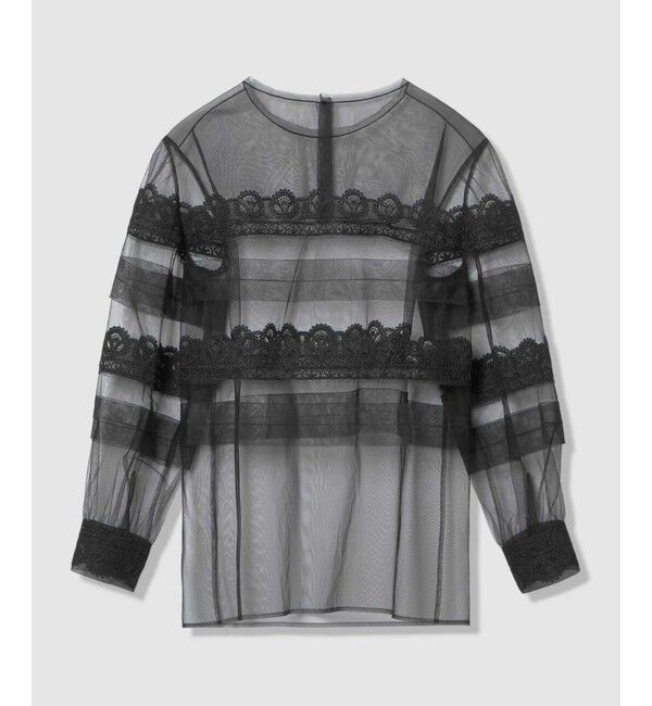 LOULOU WILLOUGHBY「【LOULOU WILLOUGHBY】チュールレースブラウス」|シャツ・ブラウス|ブラック