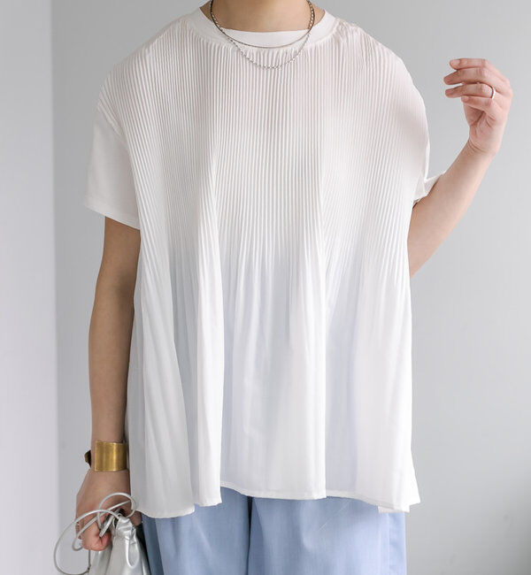  「《リバイバル》【WEB限定/Du noir】フロントプリーツTシャツ」|Tシャツ・カットソー|オフホワイト