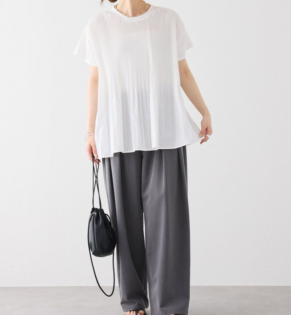  「《リバイバル》【WEB限定/Du noir】フロントプリーツTシャツ」|Tシャツ・カットソー|