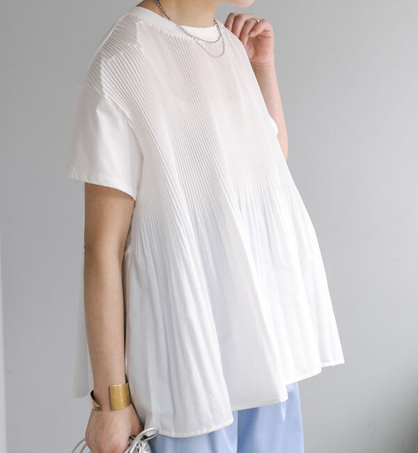  「《リバイバル》【WEB限定/Du noir】フロントプリーツTシャツ」|Tシャツ・カットソー|