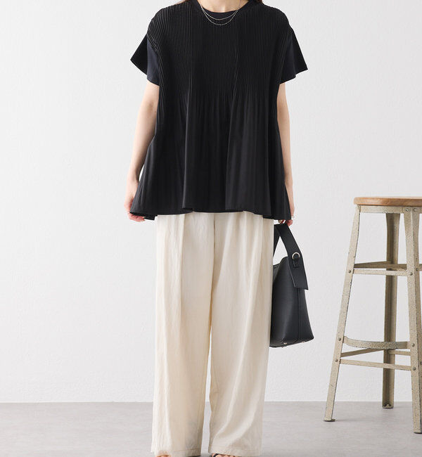  「《リバイバル》【WEB限定/Du noir】フロントプリーツTシャツ」|Tシャツ・カットソー|