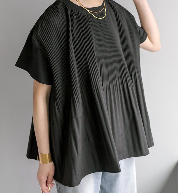  「《リバイバル》【WEB限定/Du noir】フロントプリーツTシャツ」|Tシャツ・カットソー|