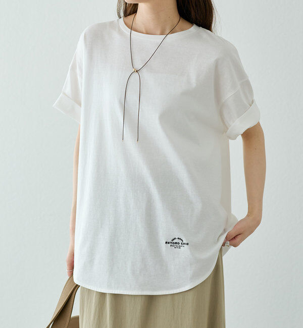  「【汗シミ防止】ワンポイントロゴTシャツ」|Tシャツ・カットソー|オフホワイト