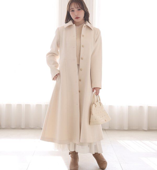  「【サイズ展開あり】襟/袖ファーマルチリボンロングコート」|その他|