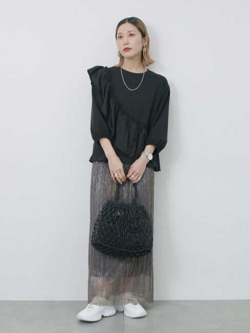 Samansa Mos2 blue「合皮マクラメバッグ」|その他|