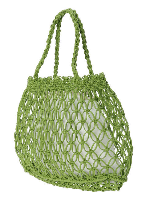 Samansa Mos2 blue「合皮マクラメバッグ」|その他|