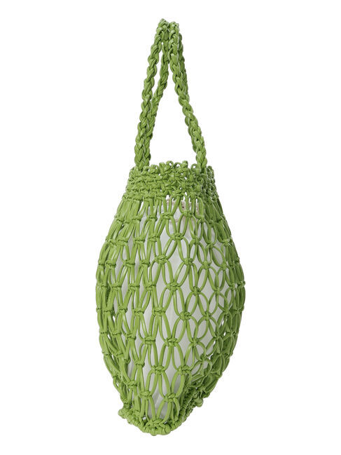 Samansa Mos2 blue「合皮マクラメバッグ」|その他|