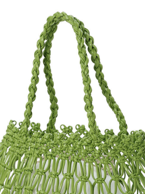 Samansa Mos2 blue「合皮マクラメバッグ」|その他|