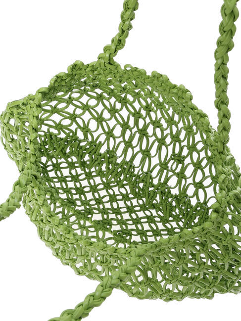 Samansa Mos2 blue「合皮マクラメバッグ」|その他|