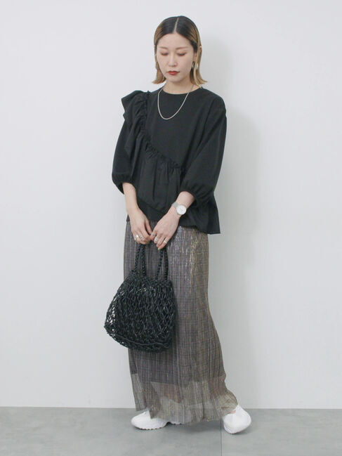 Samansa Mos2 blue「合皮マクラメバッグ」|その他|