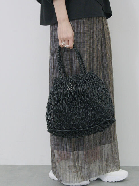 Samansa Mos2 blue「合皮マクラメバッグ」|その他|