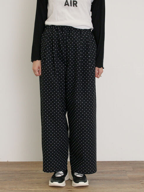 Samansa Mos2「【M/Lサイズ】ドット柄ストレートパンツ」|その他|