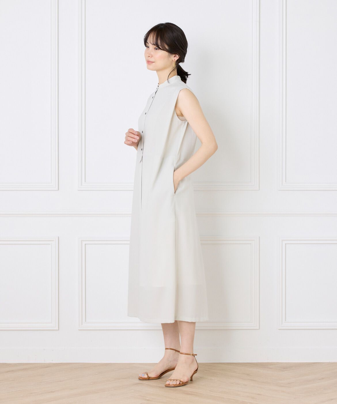 INED「《WEB限定》ノースリーブシャツワンピース」|ワンピース|