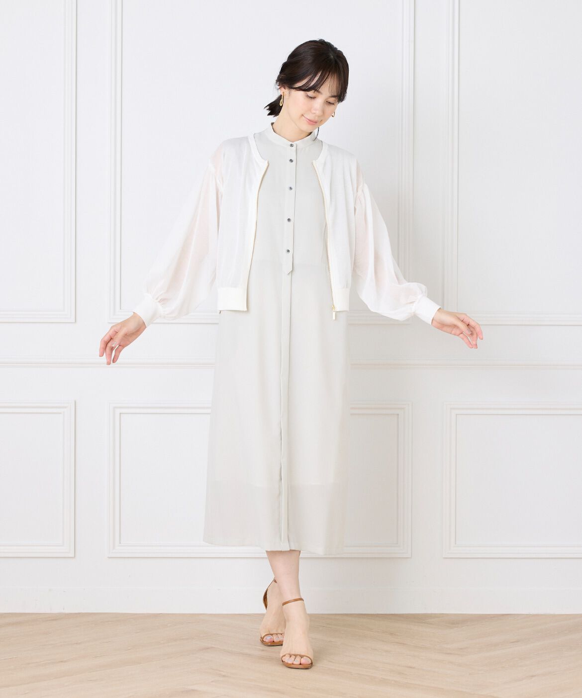 INED「《WEB限定》ノースリーブシャツワンピース」|ワンピース|