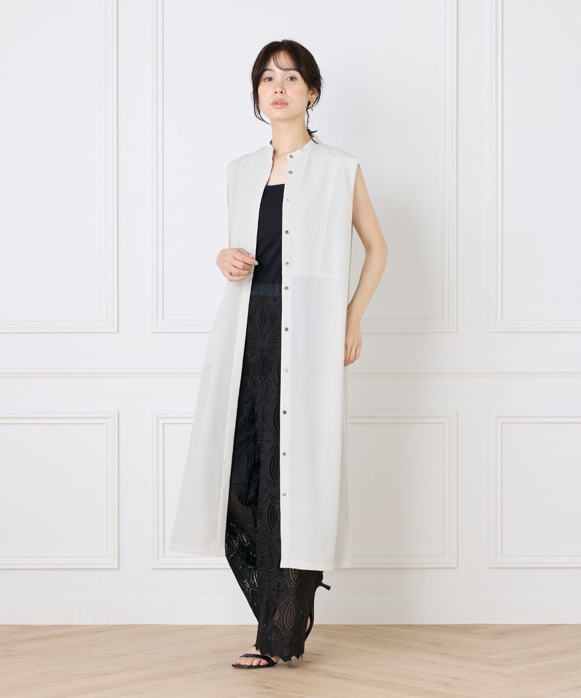 INED「《WEB限定》ノースリーブシャツワンピース」|ワンピース|