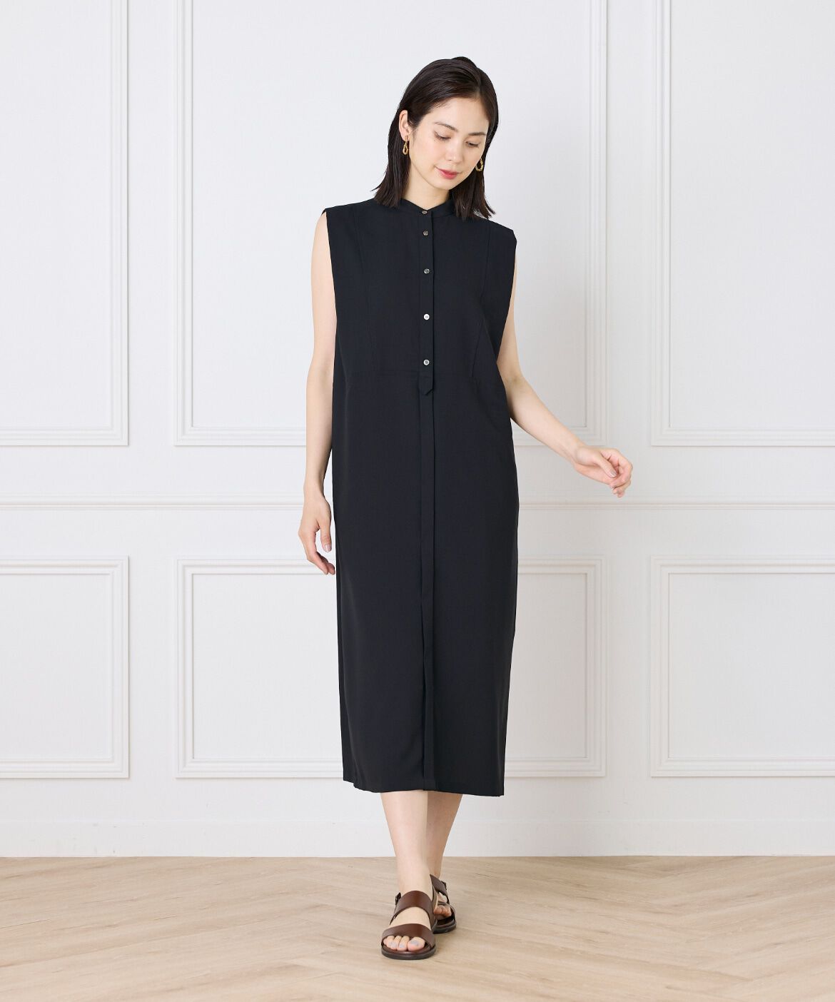 INED「《WEB限定》ノースリーブシャツワンピース」|ワンピース|