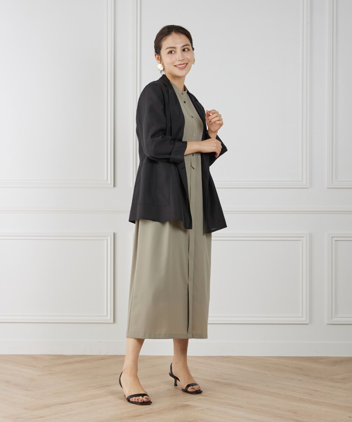 INED「《WEB限定》ノースリーブシャツワンピース」|ワンピース|