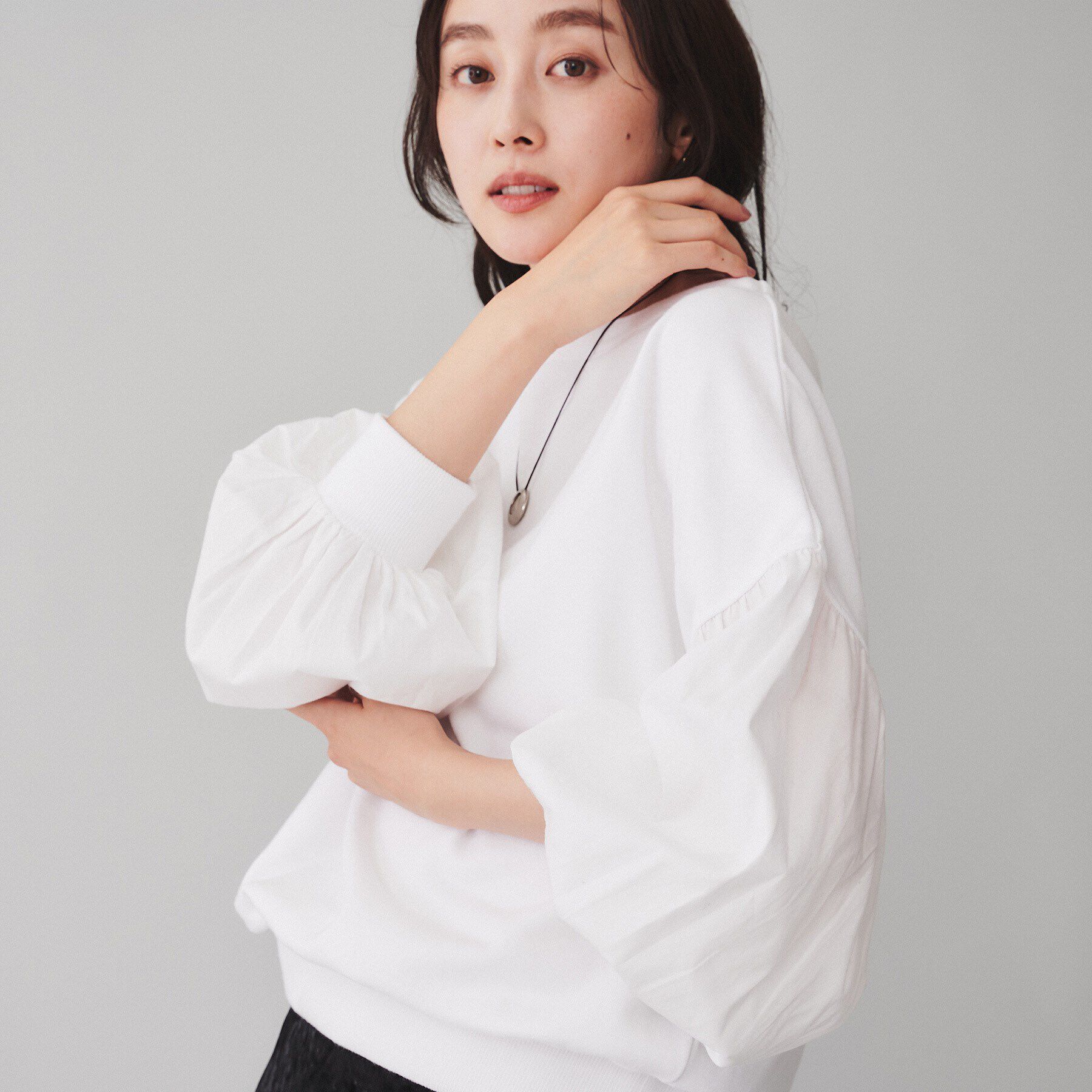 UNTITLED「【Munich】裏毛&times;ブロードバルーンスリーブトップス」|Tシャツ・カットソー|ﾎﾜｲﾄ(001)