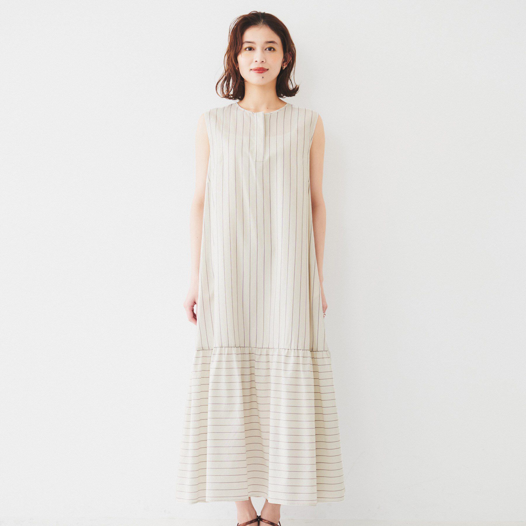 UNTITLED「【洗える/夏ワンピ】ストライプワンピース」|ワンピース|