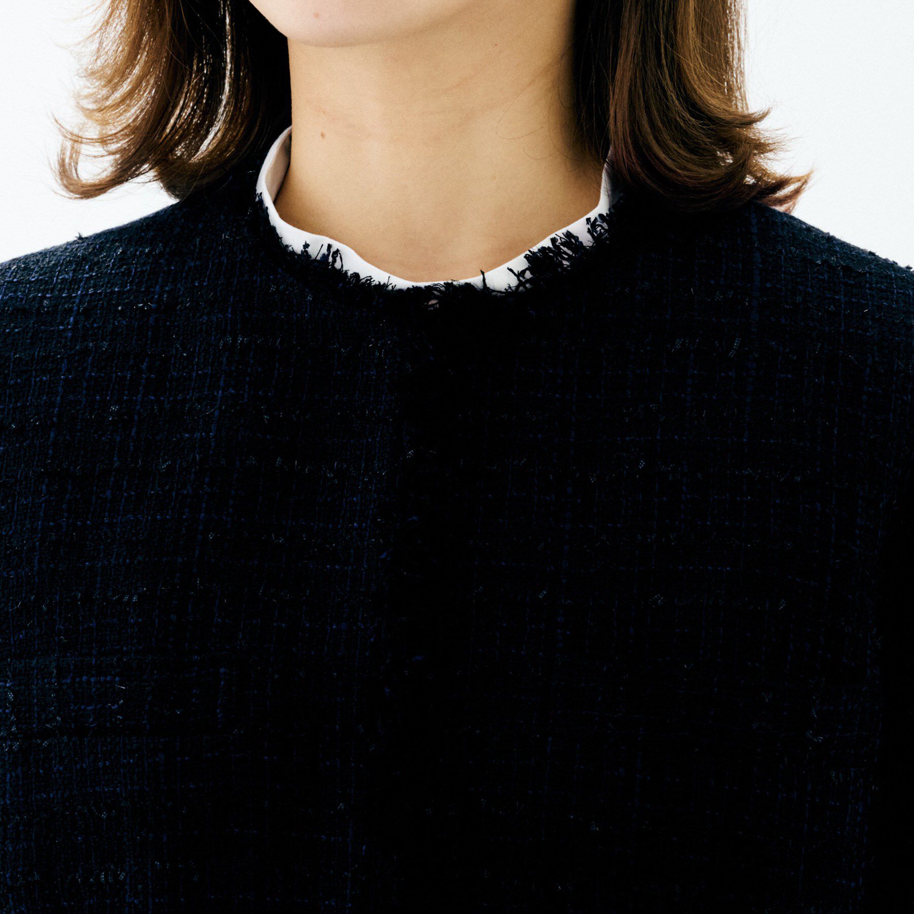 UNTITLED「【着丈長め/軽い/オンオフ使える】ファンシーツイード ジャケット」|ノーカラージャケット|