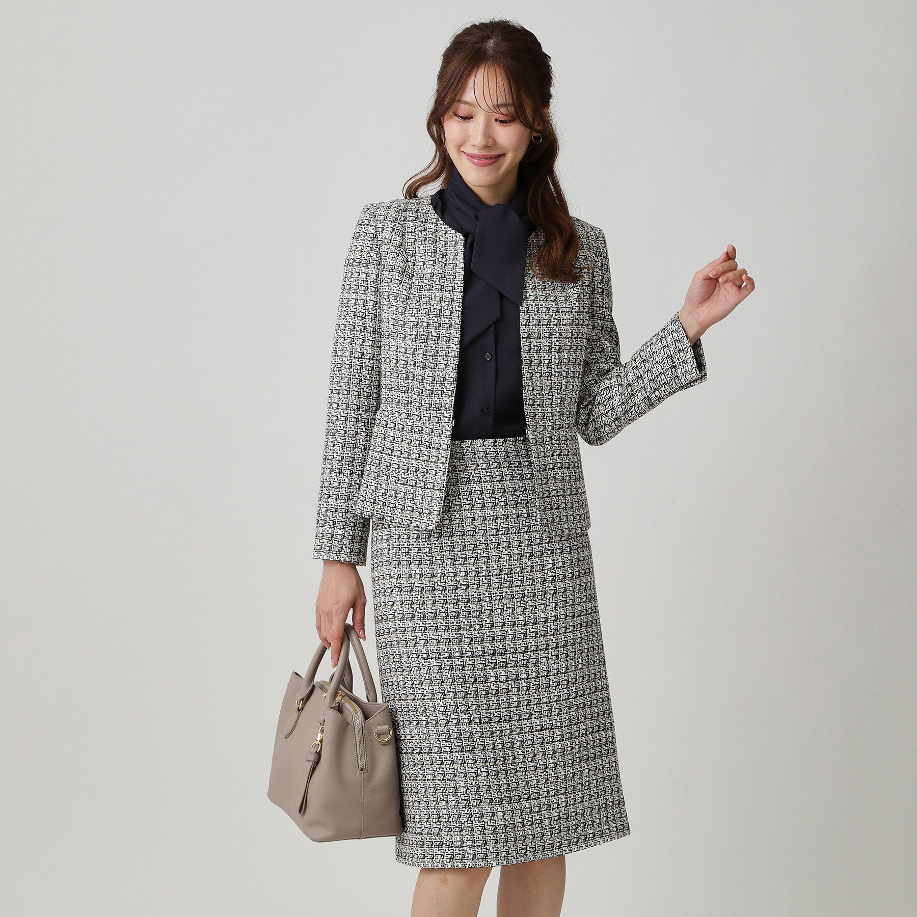 COUP DE CHANCE「【日本製／セットアップ可】ファンシーツィードのノーカラージャケット」|ノーカラージャケット|