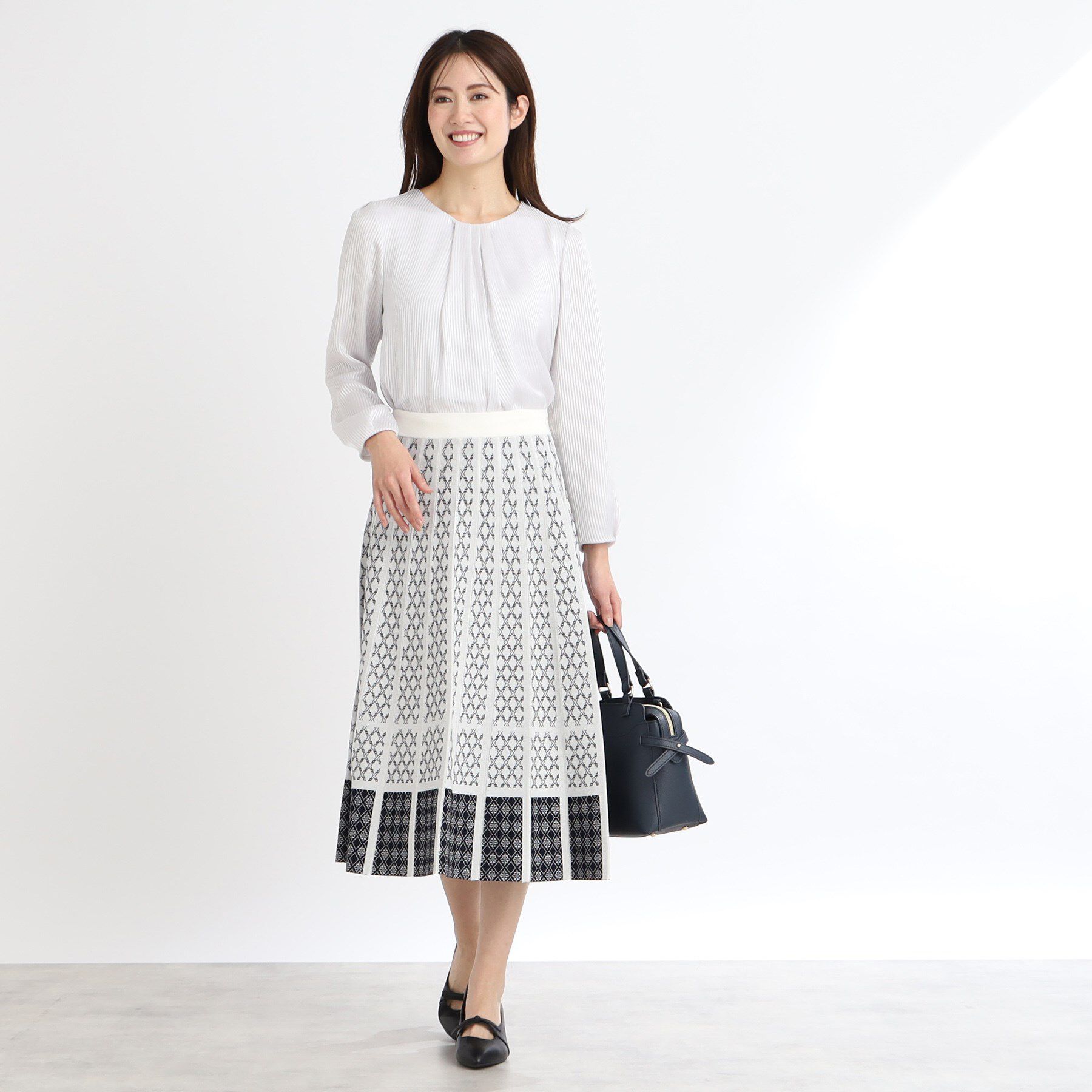 Reflect「【手洗い可】シアーシャドーストライプブラウス」|シャツ・ブラウス|