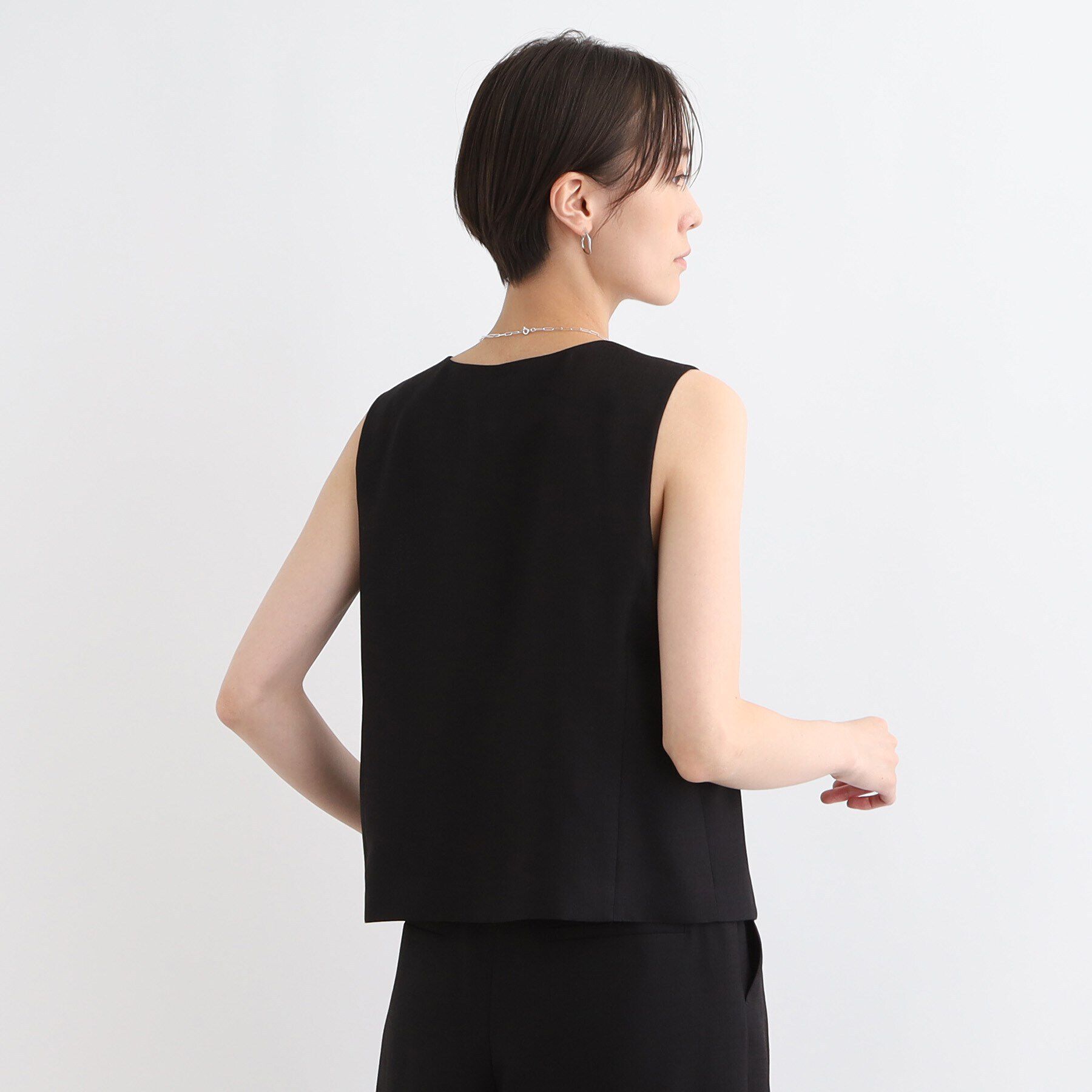 INDIVI「【トリアセテート混/SETUP可能】シンプルベスト」|ベスト・ジレ|