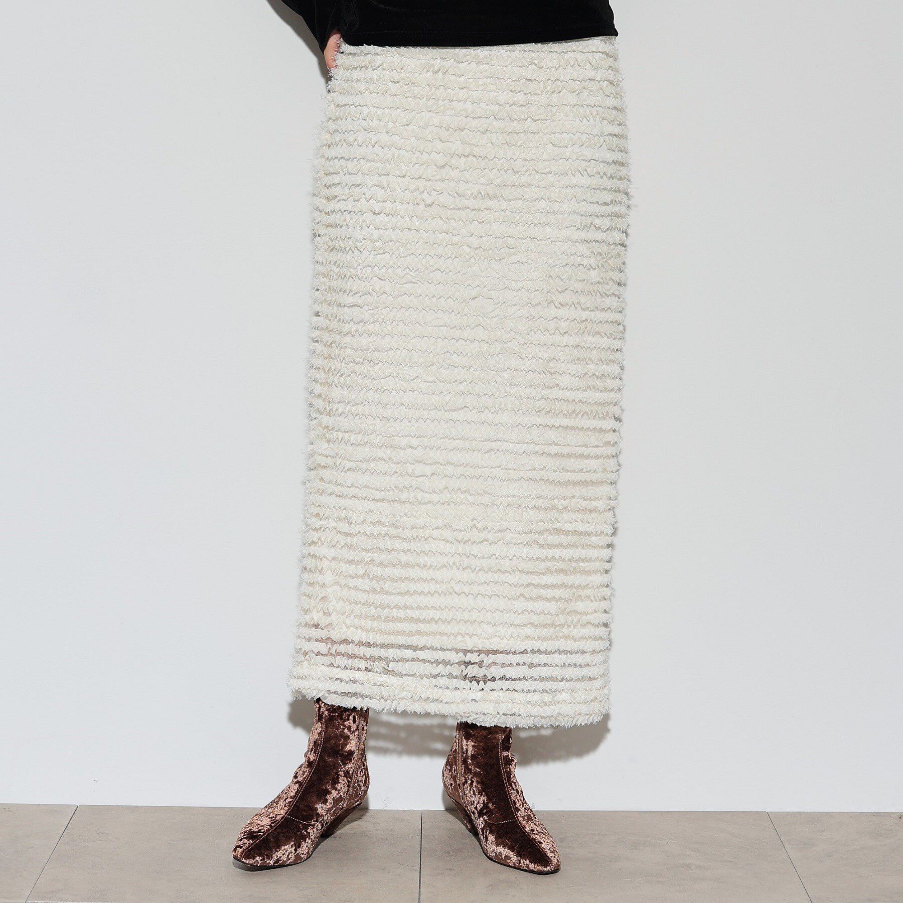 GALLEST「チュールシフォンナロースカート」|スカート|ホワイト(002)