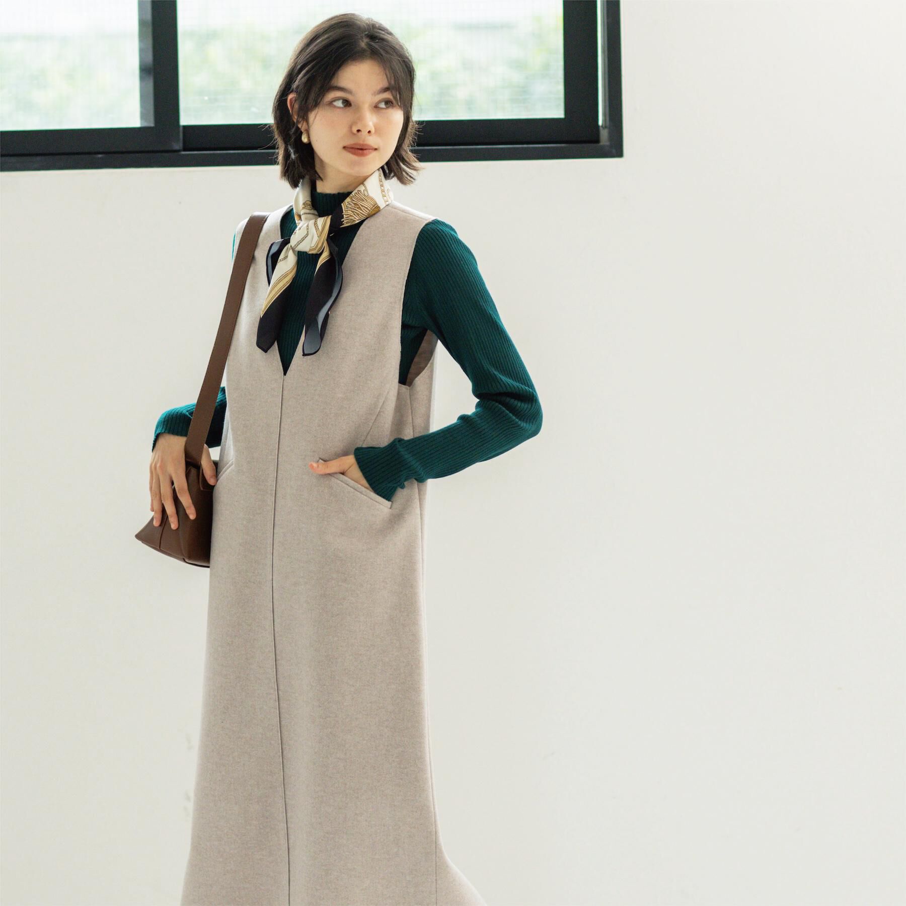 OPAQUE.CLIP「ウールライクジャンパードレス【洗濯機洗い可】」|ワンピース|