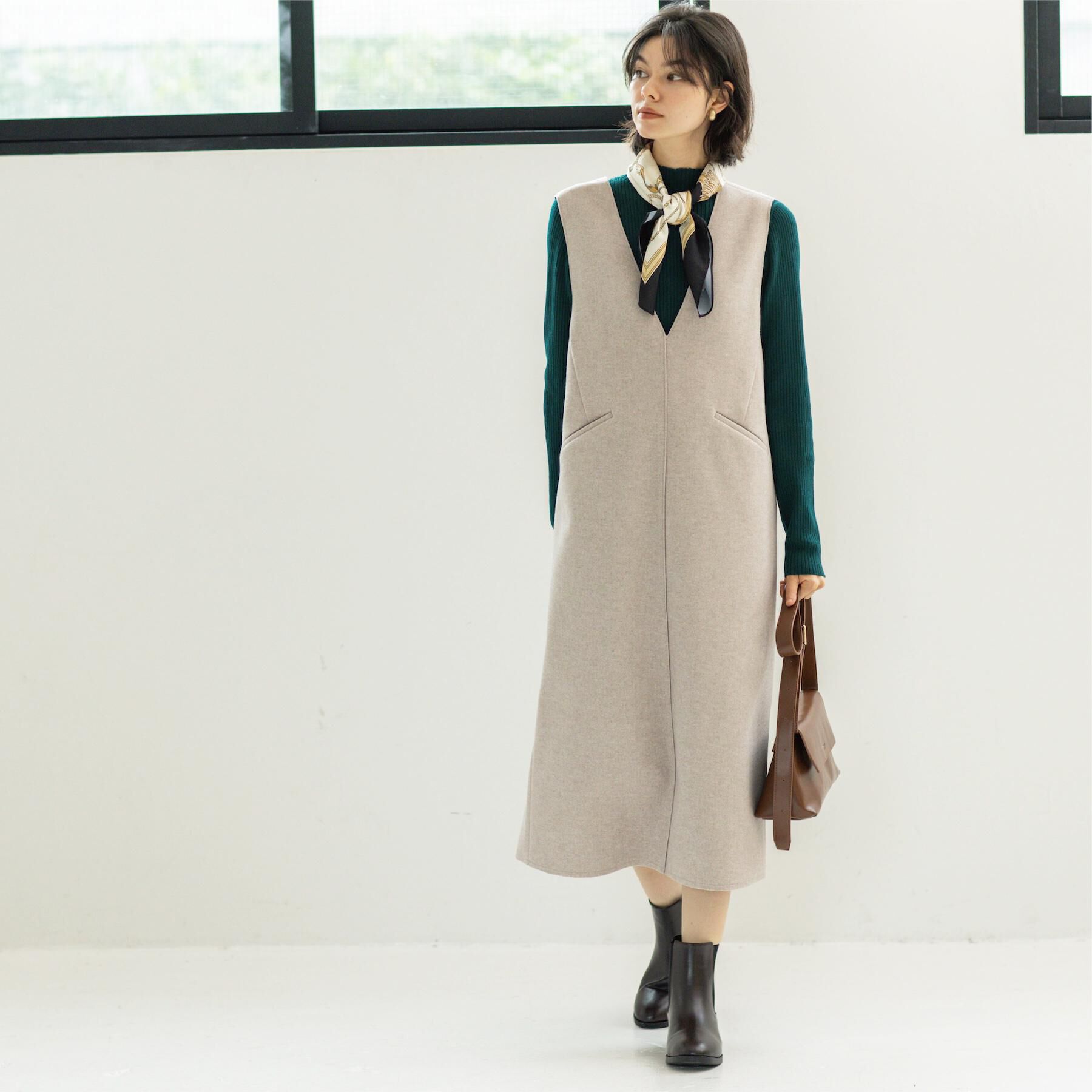 OPAQUE.CLIP「ウールライクジャンパードレス【洗濯機洗い可】」|ワンピース|