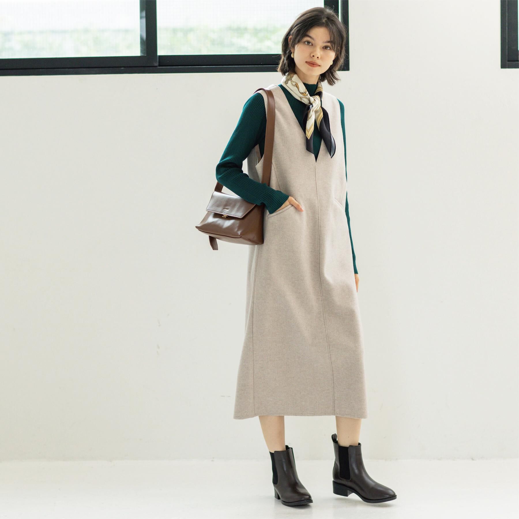 OPAQUE.CLIP「ウールライクジャンパードレス【洗濯機洗い可】」|ワンピース|