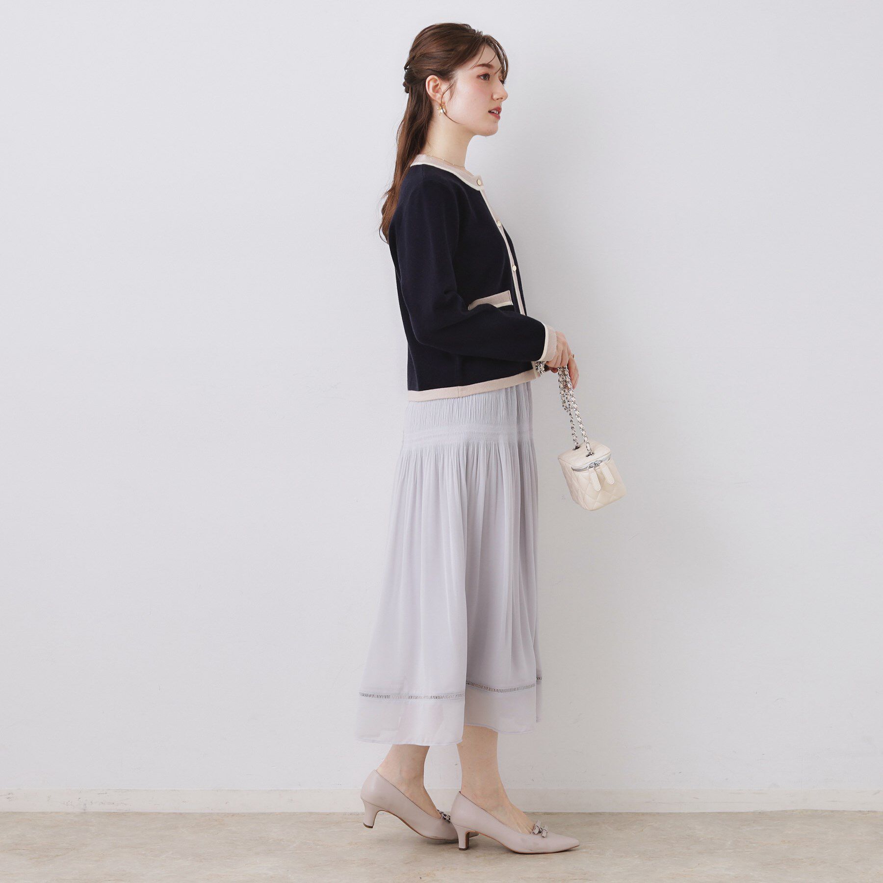 Couture broach「【通勤・着映え】配色 総針カーディ」|カーディガン|