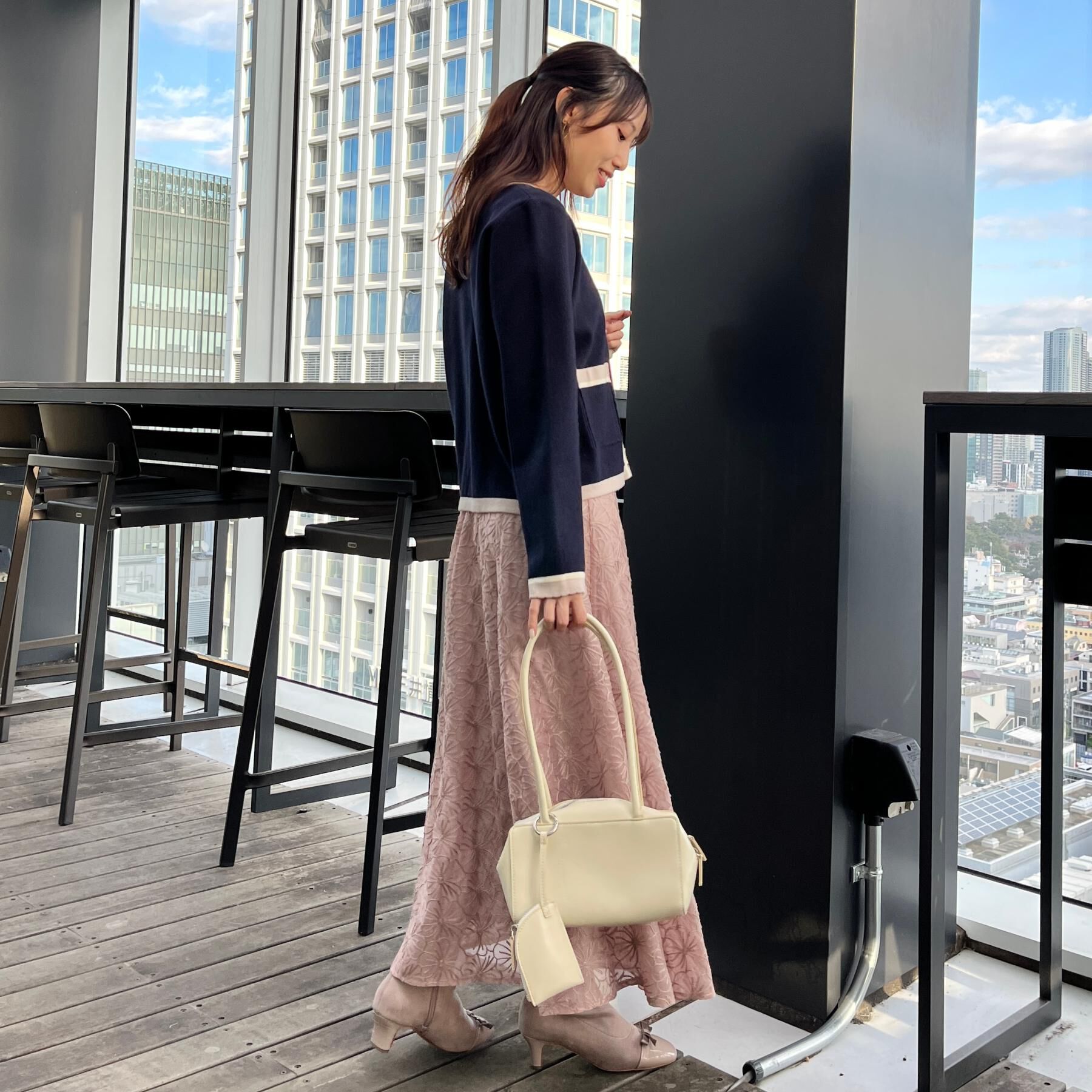 Couture broach「【通勤・着映え】配色 総針カーディ」|カーディガン|