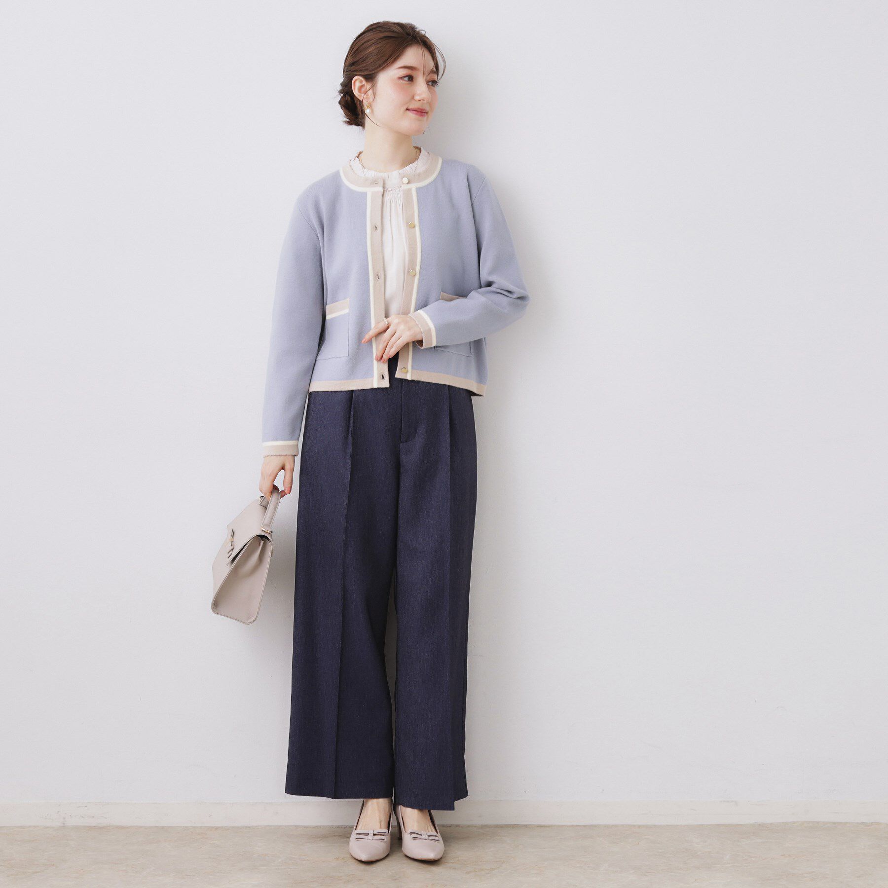 Couture broach「【通勤・着映え】配色 総針カーディ」|カーディガン|