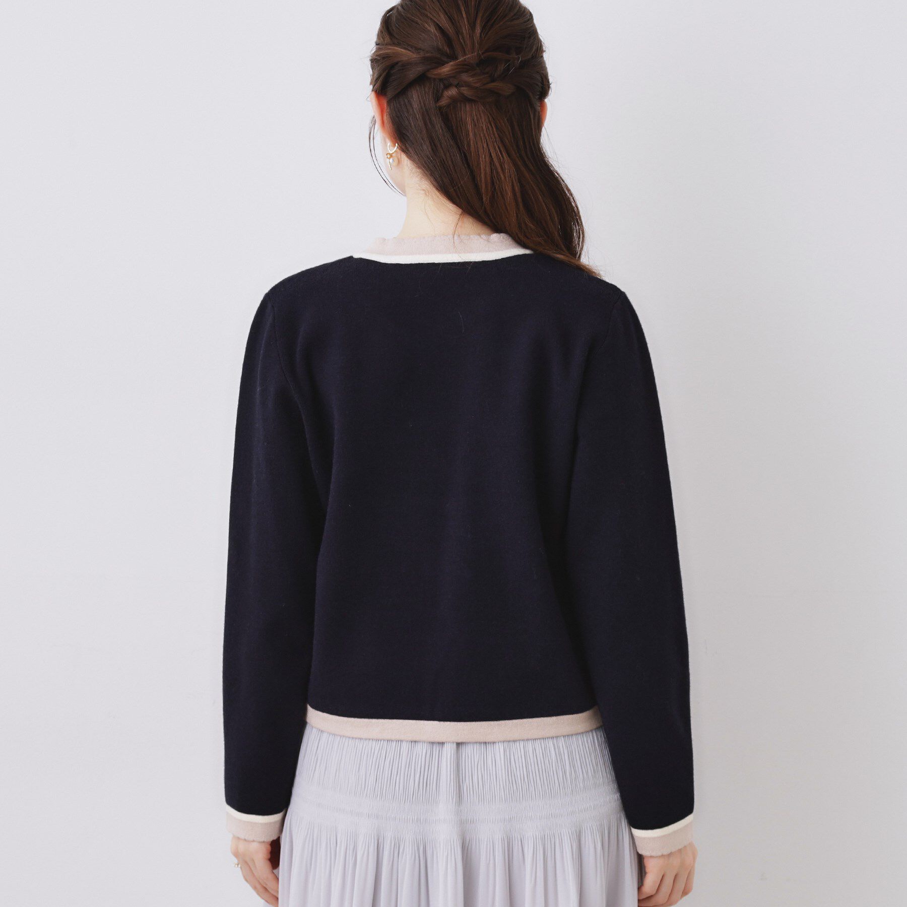 Couture broach「【通勤・着映え】配色 総針カーディ」|カーディガン|