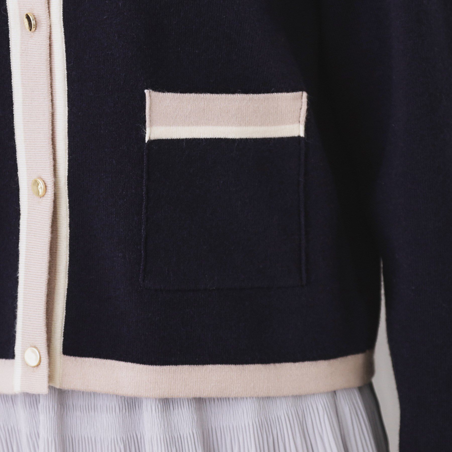 Couture broach「【通勤・着映え】配色 総針カーディ」|カーディガン|