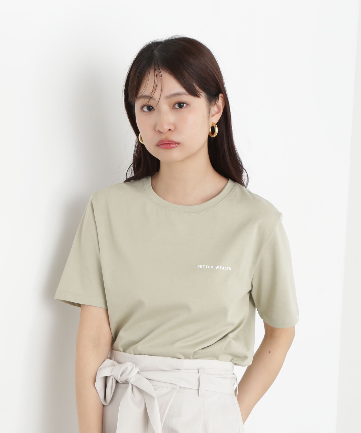  「ハートフレームロゴプリントTシャツ」|Tシャツ・カットソー|ライトグリー