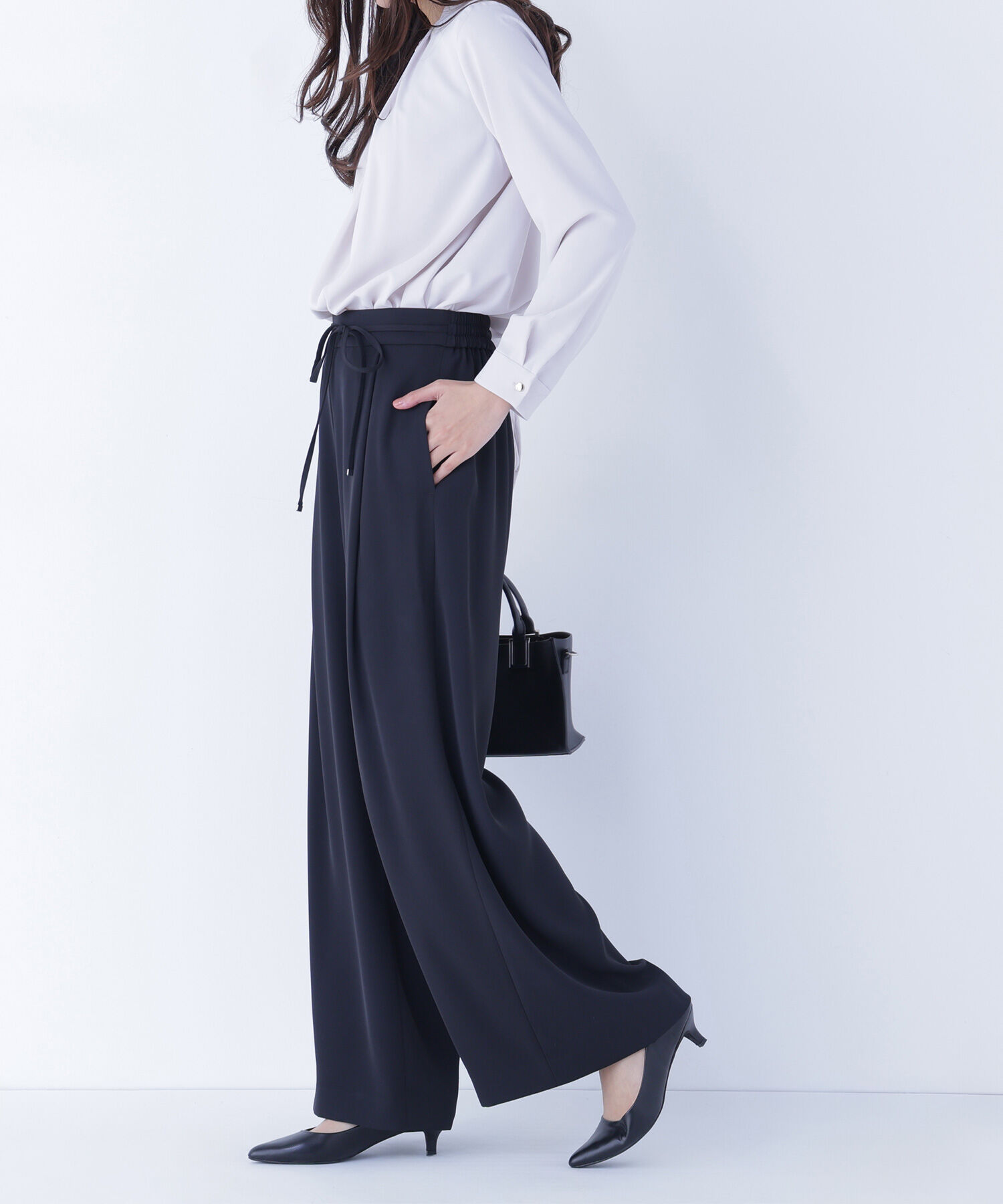  「ナローリボンイージーワイドパンツ」|その他|