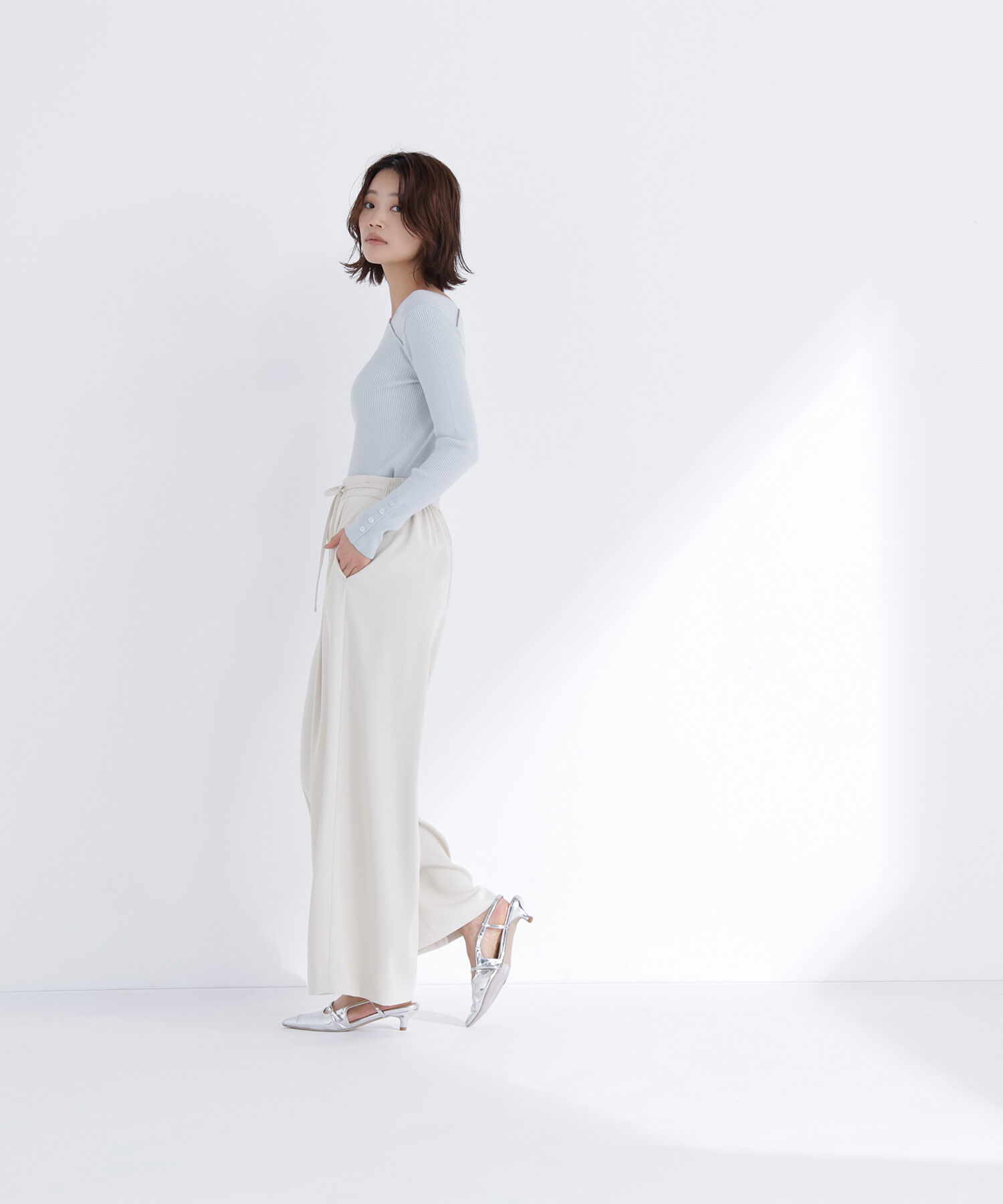  「ナローリボンイージーワイドパンツ」|その他|