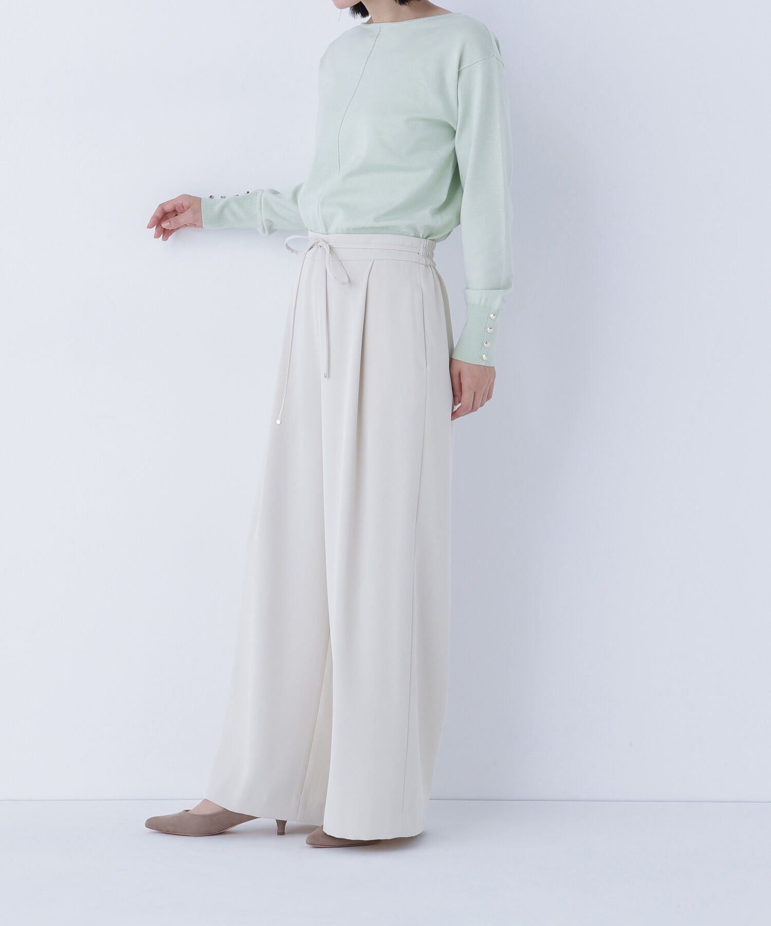  「ナローリボンイージーワイドパンツ」|その他|