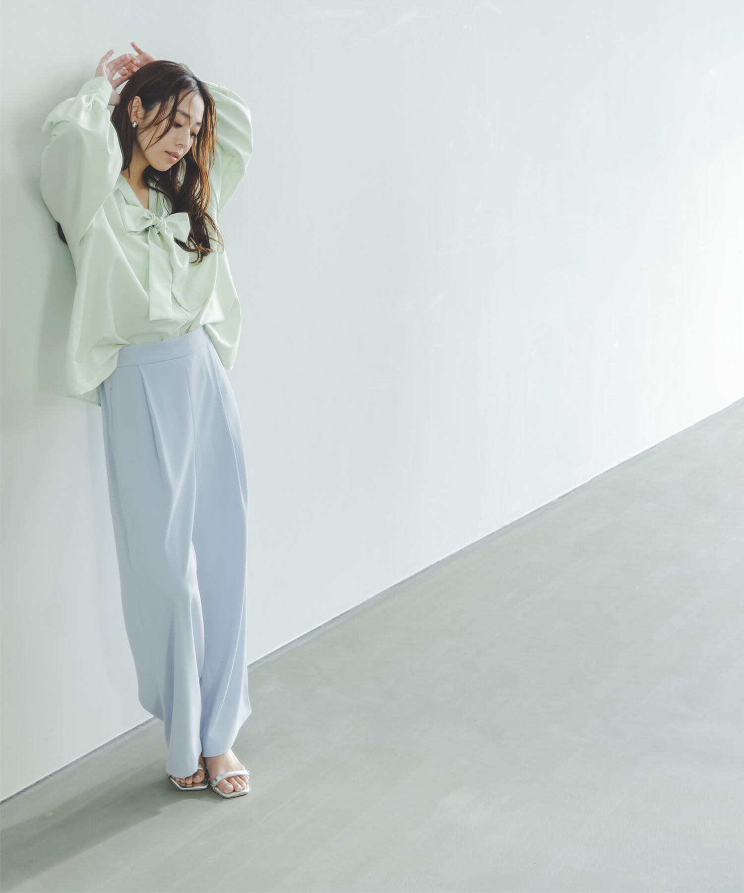  「ナローリボンイージーワイドパンツ」|その他|パウダーブル