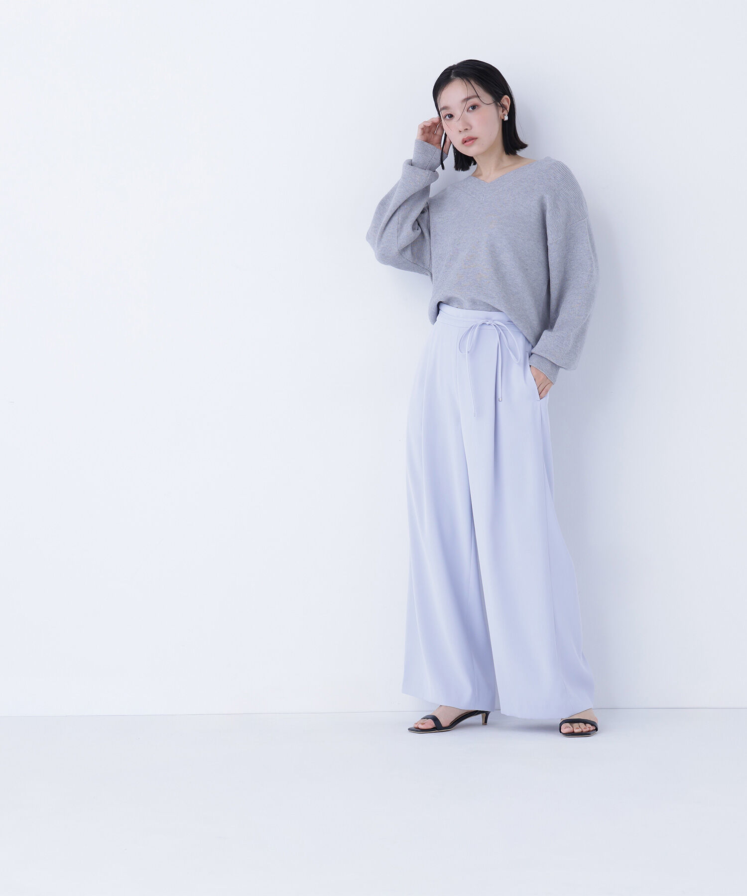  「ナローリボンイージーワイドパンツ」|その他|