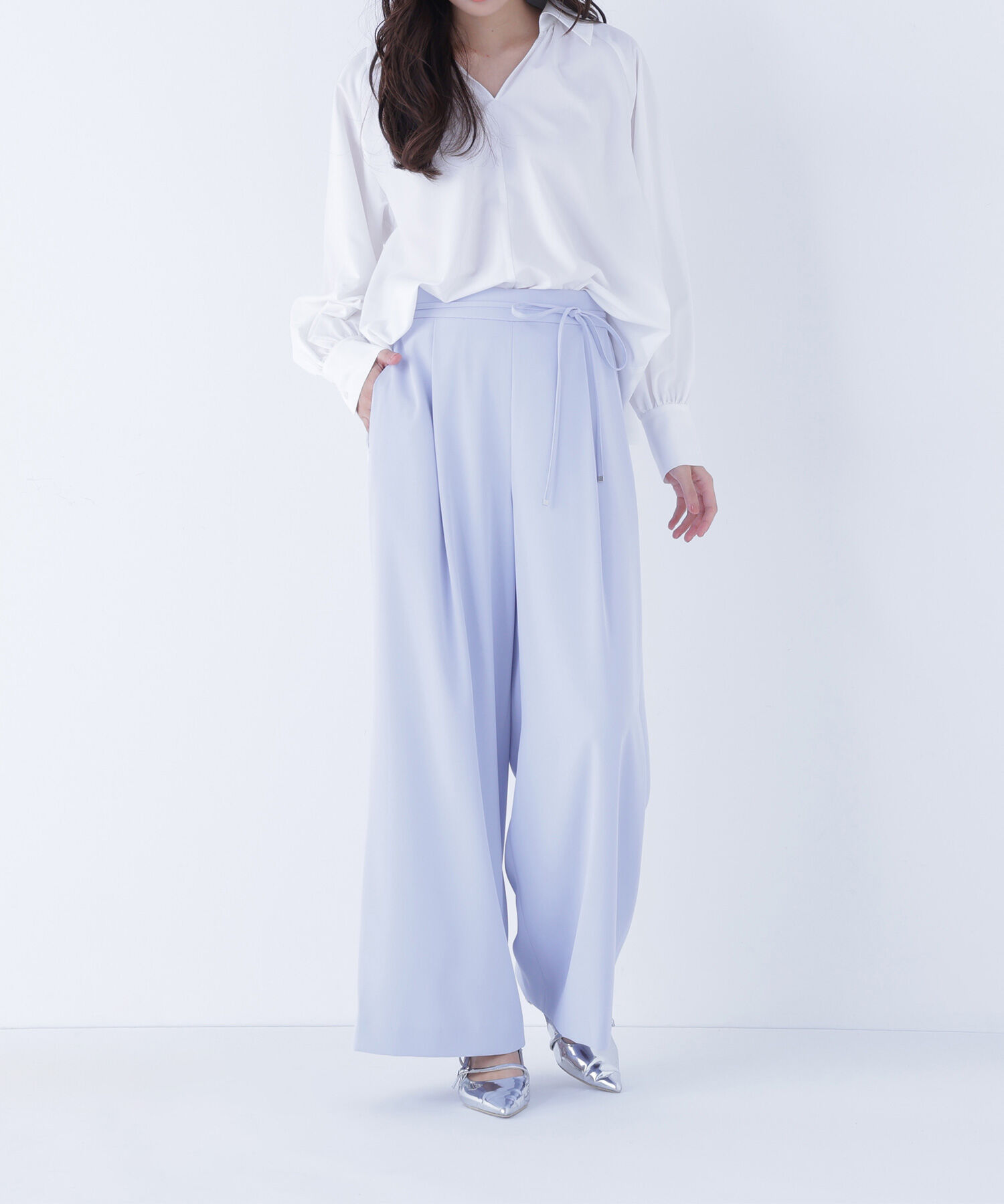  「ナローリボンイージーワイドパンツ」|その他|