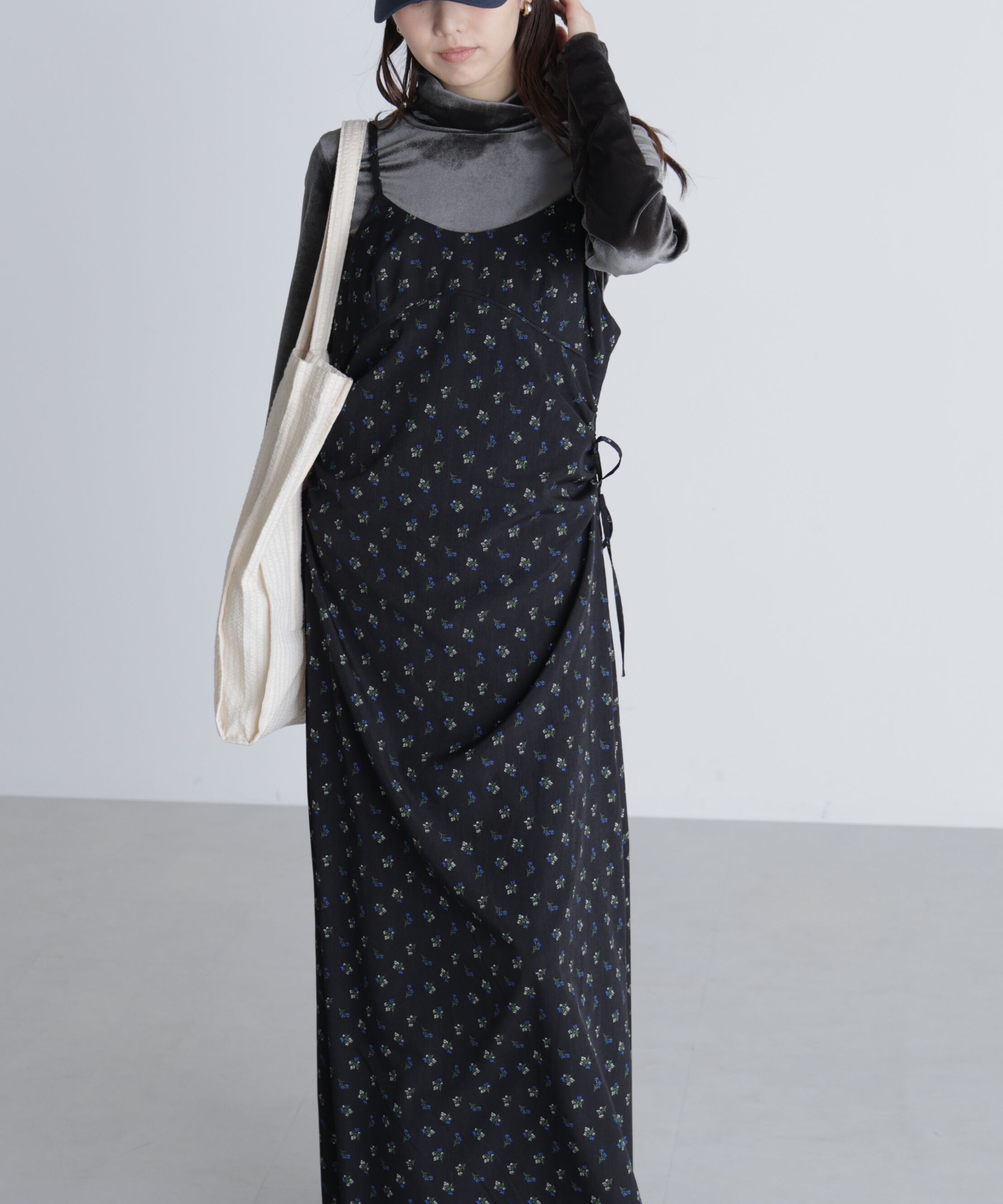  「小花柄ドロストキャミワンピース」|ワンピース|