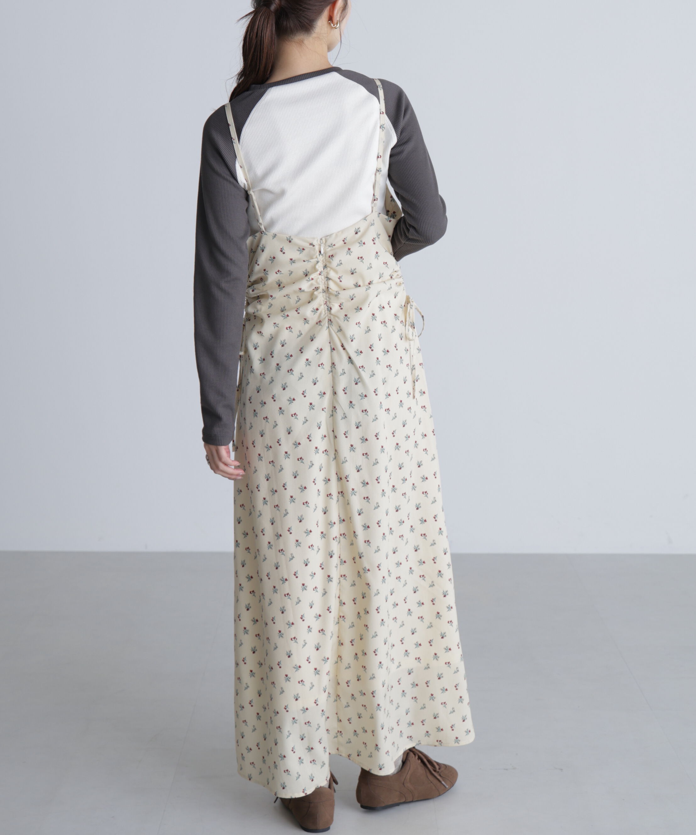  「小花柄ドロストキャミワンピース」|ワンピース|