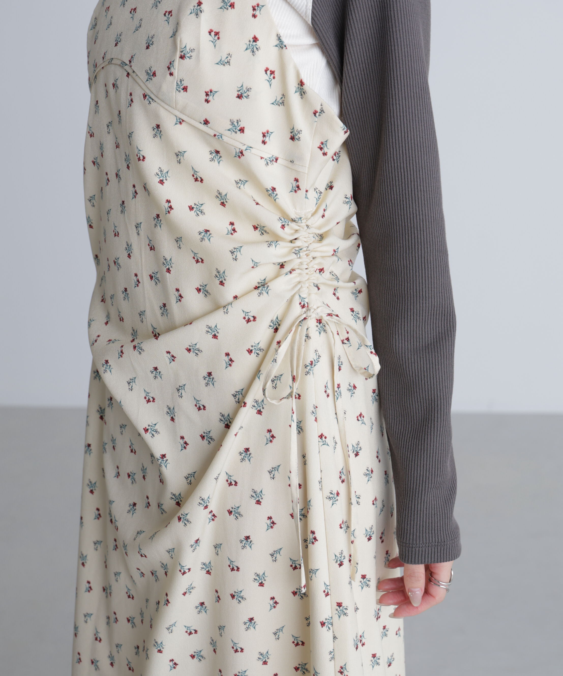  「小花柄ドロストキャミワンピース」|ワンピース|