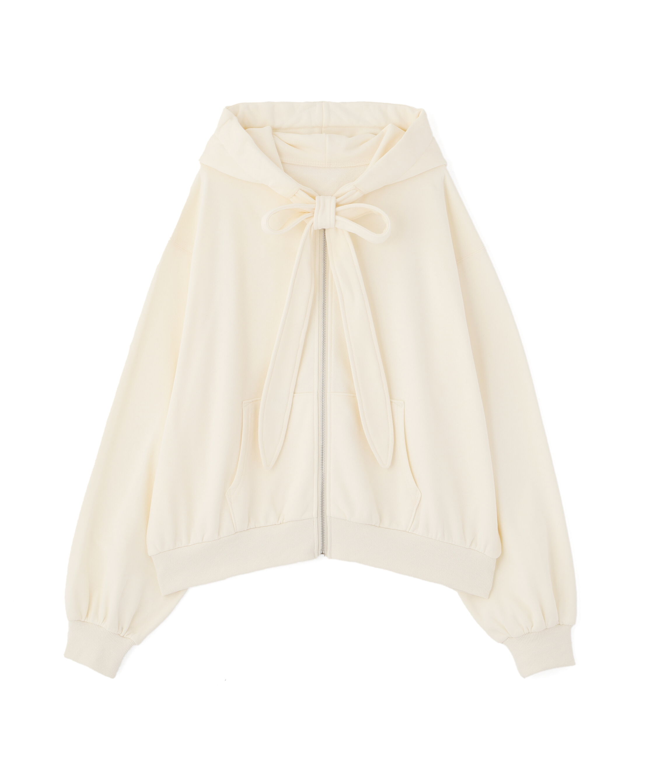  「起毛ビッグリボンジップパーカー」|Tシャツ・カットソー|