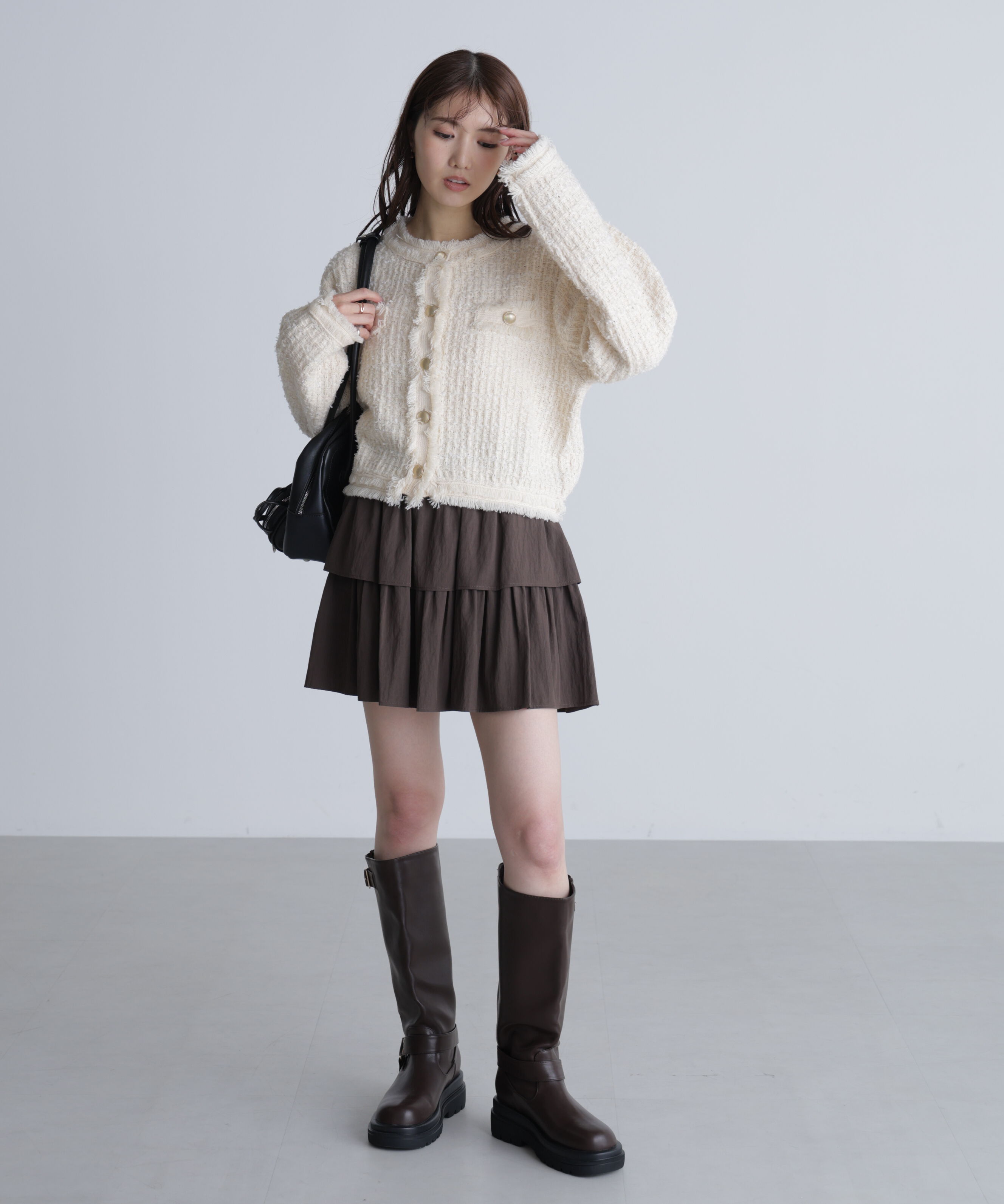  「ツィードニットカーディガン」|ニット・セーター|