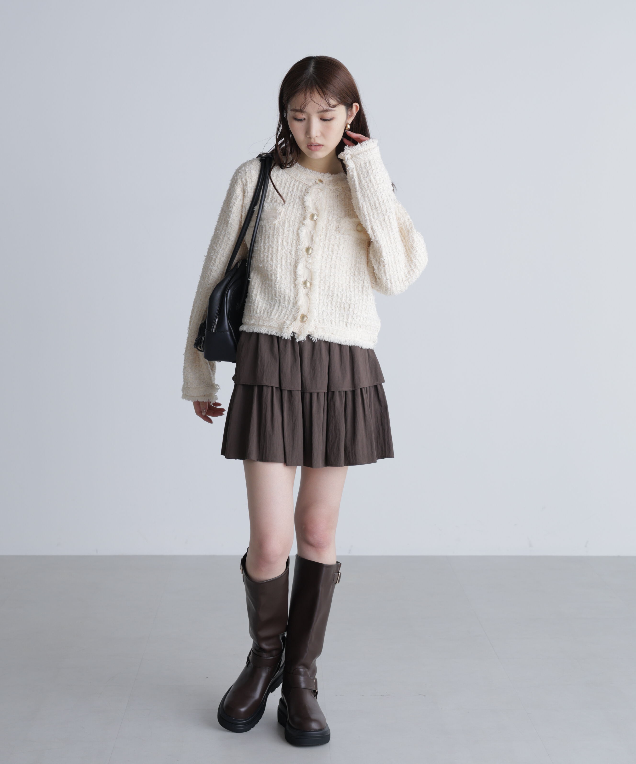  「ツィードニットカーディガン」|ニット・セーター|