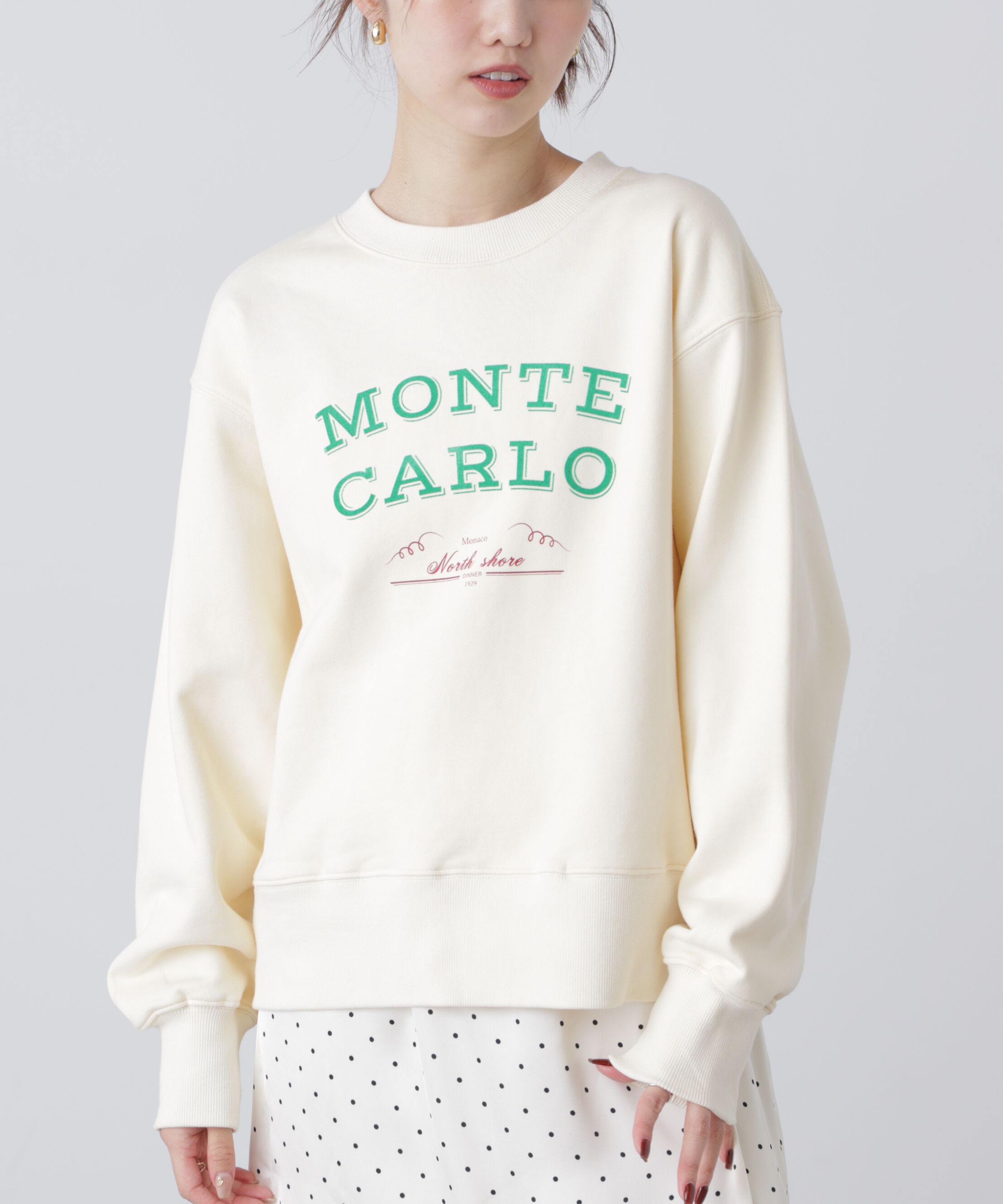  「フロッキーロゴ刺繍スウェット」|Tシャツ・カットソー|